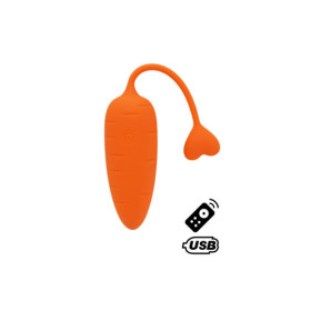 CARROT, Un Œuf vibrant avec télécommande, couleur et forme "Carotte" en silicone médical 